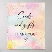 Pastel Rainbow Gold Cards und Geschenke Geburtstag Poster (Vorne)