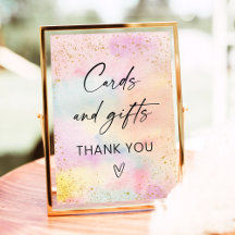 Pastel Rainbow Gold Cards und Geschenke Geburtstag