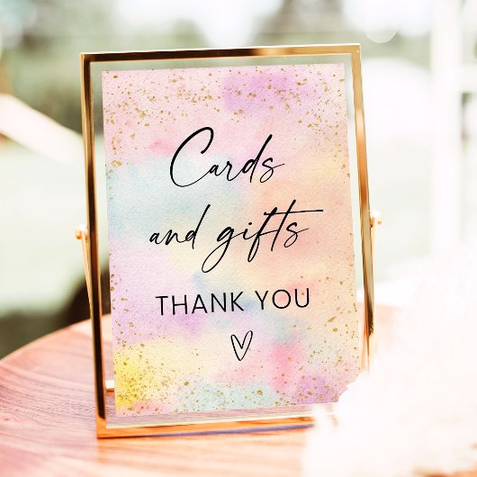 Pastel Rainbow Gold Cards und Geschenke Geburtstag Poster