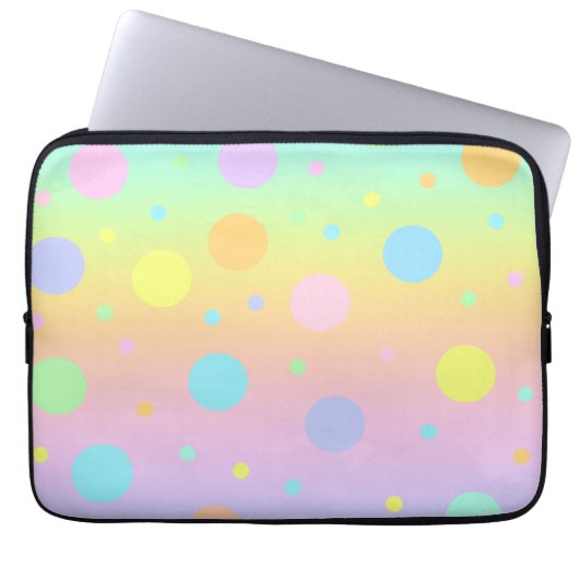 Pastel Rainbow Gradient and Dots Laptop Case (Vorderseite)