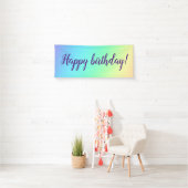 Pastel Rainbow Gradient Birthday Banner (Insitu)