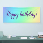 Pastel Rainbow Gradient Birthday Banner (Messe)