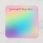 Pastel Rainbow Gradient Complient Cards Quadratische Visitenkarte (Rückseite)