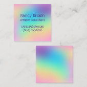 Pastel Rainbow Gradient Custom Quadratische Visitenkarte (Vorne/Hinten)