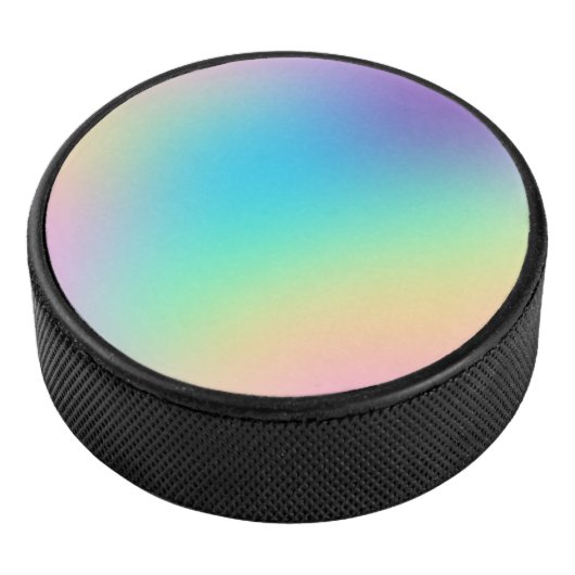 Pastel Rainbow Gradient Eishockey Puck (3/4)