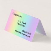 Pastel Rainbow Gradient Falted Business Cards Visitenkarten (Vorderseite)