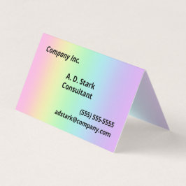 Pastel Rainbow Gradient Falted Business Cards Visitenkarten