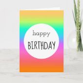 Pastel Rainbow Gradient Happy Birthday Karte (Vorderseite)