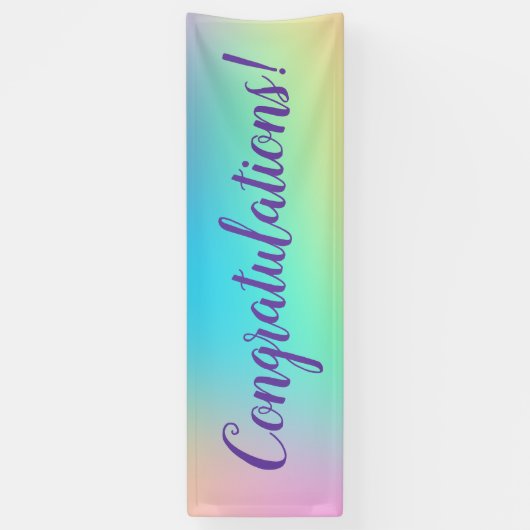 Pastel Rainbow Gradient "Herzlichen Glückwunsch" B Banner (Vertikal)