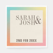 Pastel Rainbow Gradient Minimal Serviette (Vorderseite)