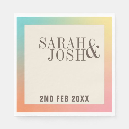 Pastel Rainbow Gradient Minimal Serviette (Vorderseite)