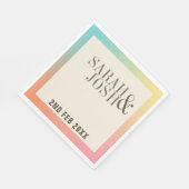 Pastel Rainbow Gradient Minimal Serviette (Ecke)