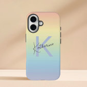 Pastel Rainbow Gradient Monogram Case-Mate iPhone Hülle