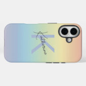 Pastel Rainbow Gradient Monogram Case-Mate iPhone Hülle (Rückseite (Horizontal))
