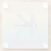 Pastel Rainbow Gradient Monogram Glasuntersetzer (Rückseite)