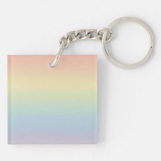 Pastel Rainbow Gradient Monogram Schlüsselanhänger (Rückseite)