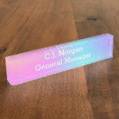 Pastel Rainbow Gradient Namensplakette (Seite)