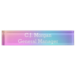 Pastel Rainbow Gradient Namensplakette