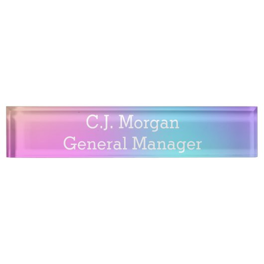 Pastel Rainbow Gradient Namensplakette (Vorderseite)