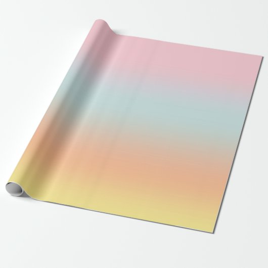 Pastel Rainbow Gradient Ombre Ästhetik Geschenkpapier (Ungerollt)