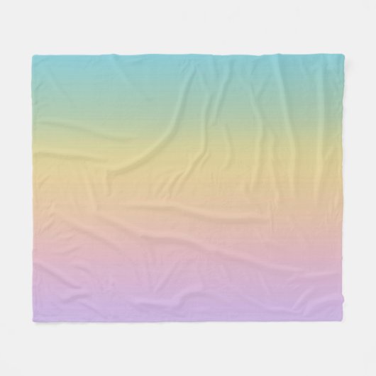 Pastel Rainbow Gradient Ombre Fleecedecke (Vorderseite (Horizontal))