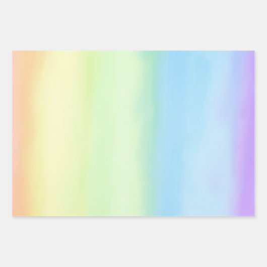 Pastel Rainbow Gradient Ombré Geschenkpapier Set (Vorderseite 2)