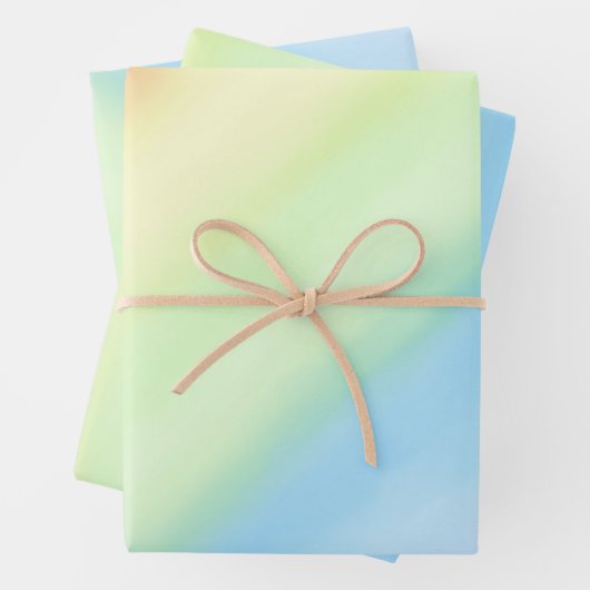 Pastel Rainbow Gradient Ombré Geschenkpapier Set (Beispiel)