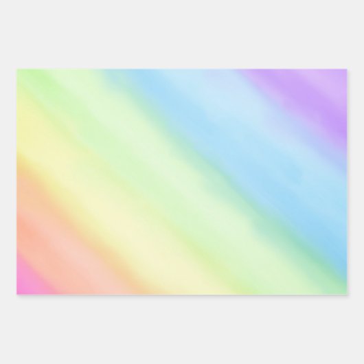Pastel Rainbow Gradient Ombré Geschenkpapier Set (Vorderseite 3)