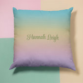 Pastel Rainbow Gradient Ombre Individuelle Name Kissen