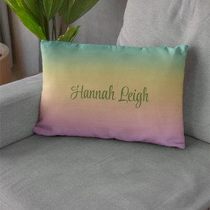 Pastel Rainbow Gradient Ombre Individuelle Name Lendenkissen