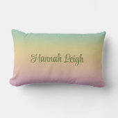 Pastel Rainbow Gradient Ombre Individuelle Name Lendenkissen (Vorderseite)