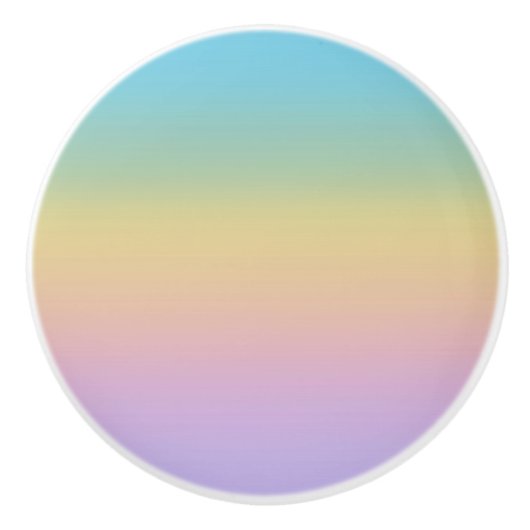 Pastel Rainbow Gradient Ombre Keramikknauf (Vorderseite)