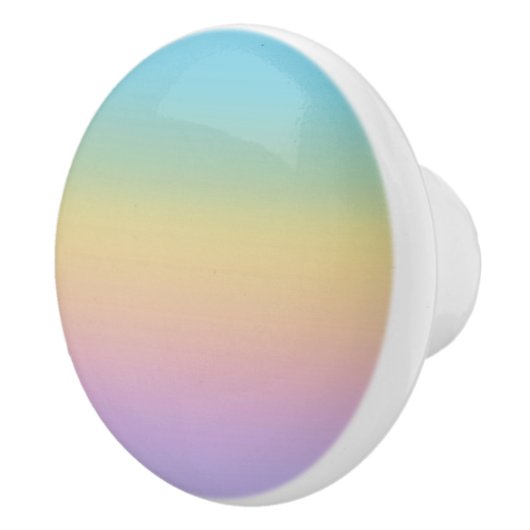Pastel Rainbow Gradient Ombre Keramikknauf (Rechts)