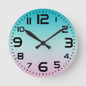 Pastel Rainbow Gradient Ombre Runde Wanduhr (Vorderseite)