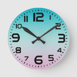 Pastel Rainbow Gradient Ombre Runde Wanduhr