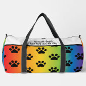 Pastel Rainbow Gradient Paw Print Monogram Duffle Bag (Vorderseite)