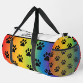 Pastel Rainbow Gradient Paw Print Monogram Duffle Bag (Rechte Ecke)
