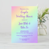 Pastel Rainbow Gradient Polterabend Einladung (Stehend Vorderseite)