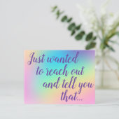Pastel Rainbow Gradient Postkarte (Stehend Vorderseite)