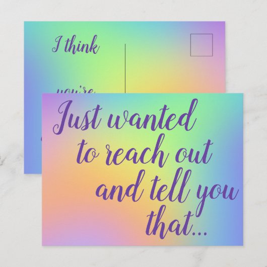 Pastel Rainbow Gradient Postkarte (Vorne/Hinten)
