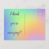 Pastel Rainbow Gradient Postkarte (Rückseite)