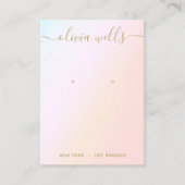 Pastel Rainbow Gradient Script Earring Display Bu Visitenkarte (Vorderseite)
