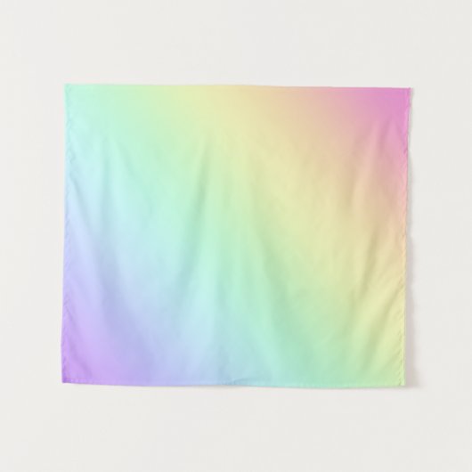 Pastel Rainbow Gradient Tapestry Wandteppich (Vorderseite (Horizontal))