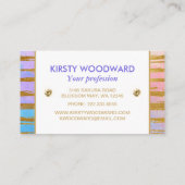 Pastel Rainbow Gradient und Gold Pinselstriche Visitenkarte (Rückseite)