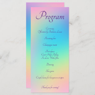 Pastel Rainbow Gradient Wedding Program Programm