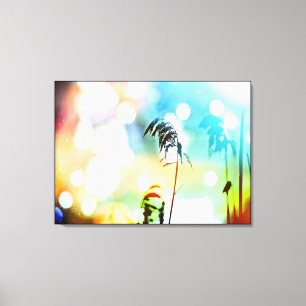 Pastel Rainbow Grass Drama Sparkle Wrapped Canvas Leinwanddruck