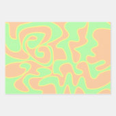 Pastel Rainbow Groovy Retro Fluid Art einzigartig Geschenkpapier Set (Vorderseite 3)