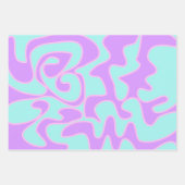 Pastel Rainbow Groovy Retro Fluid Art einzigartig Geschenkpapier Set (Vorderseite 2)