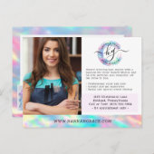 Pastel Rainbow Hair Nails Business Marketing Foto Postkarte (Vorne/Hinten)