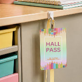 Pastel Rainbow Hall Pass Abzeichen für Lehrer Ausweis